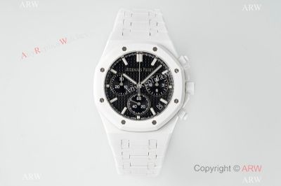 APS Factory Audemars Piguet Royal Oak 41mm Calibre 4401 Movement Black Face White Band Watch